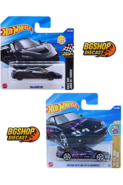HOT WHEELS Nissan Skyline GT-R BCNR33 - McLAREN W1 (Black