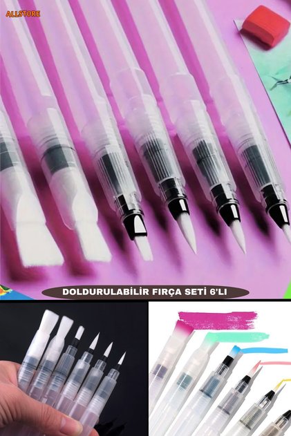 SU HAZNELİ BOYA FIRÇA SETİ 6'LI