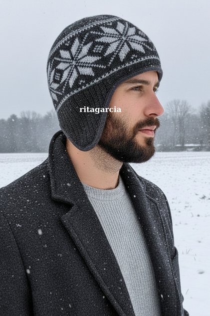 Unisex Fleece-Lined Earflap Beanie - Windproof Thermal Winter Beanie