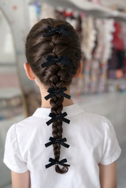 Baby Girl Children Mini Ribbon Bow Clip Hairpin 6 Pieces