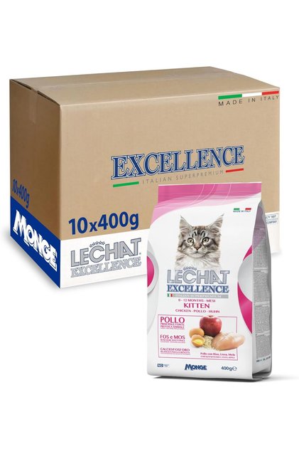 Excellence by Monge | Kitten Dry Food with Chicken, Rice, Egg and Apple | Super Premium Compl