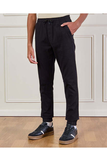 Senior Boys Black Pull On Active Pants