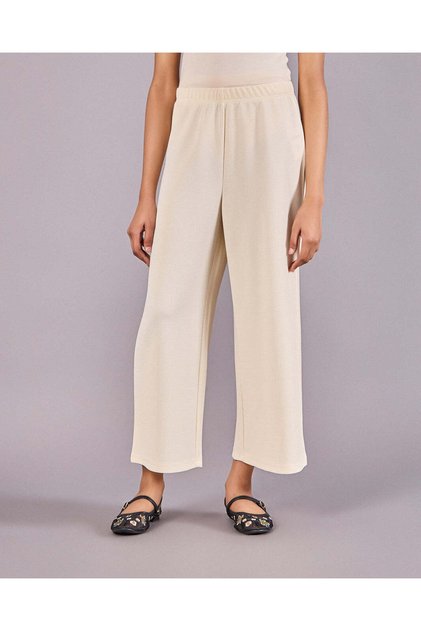 Senior Girls Cream Jacquard Culottes
