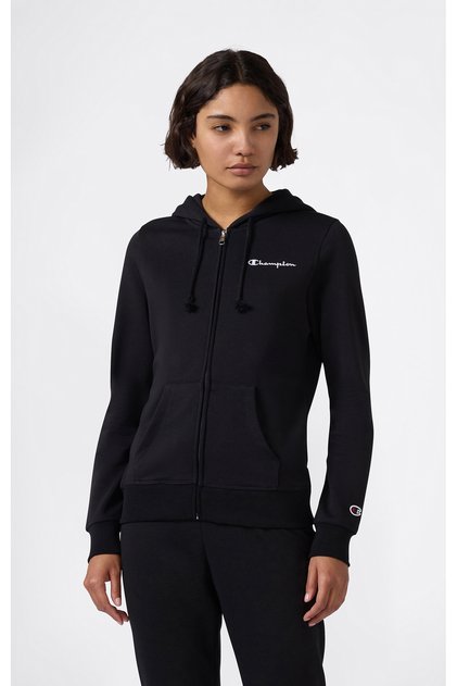 Full Zip Hoodie Sweatshirt Kadın Siyah Sweatshirt - 118406-KK001