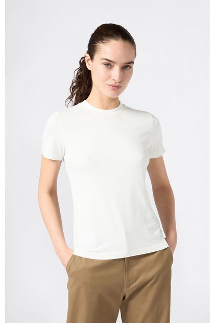 Elevated Basics Short-Sleeve Tee White Women's T-Shirt - 118080-Ww049