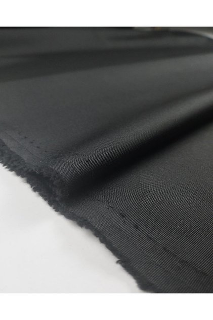 Linen Synthetic Mixed Fabric in Black Color Width: 140 cm