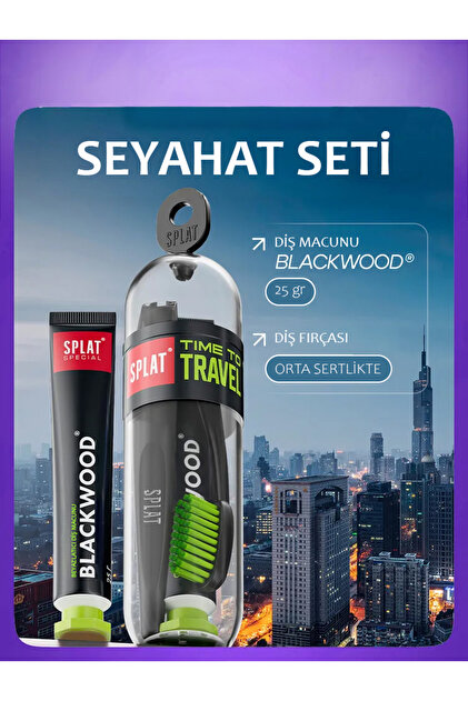 Splat Blackwood Diş Macunu 25 gr + Diş Fırçası Seyahat Seti