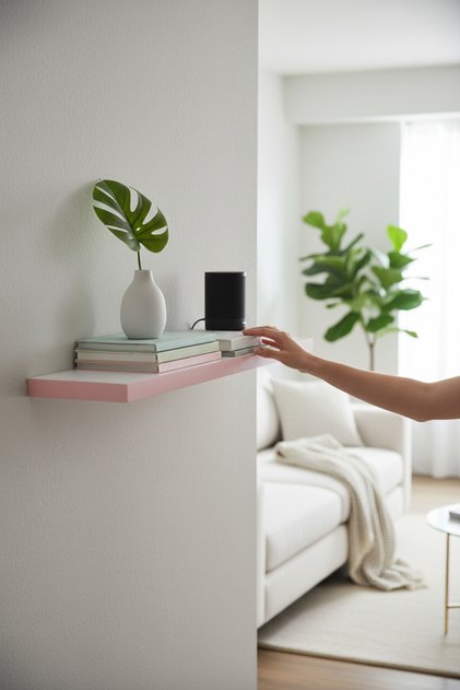 Duvar Rafı Uçan Raf Gizli Raf Ahşap Duvar Rafı 45 cm