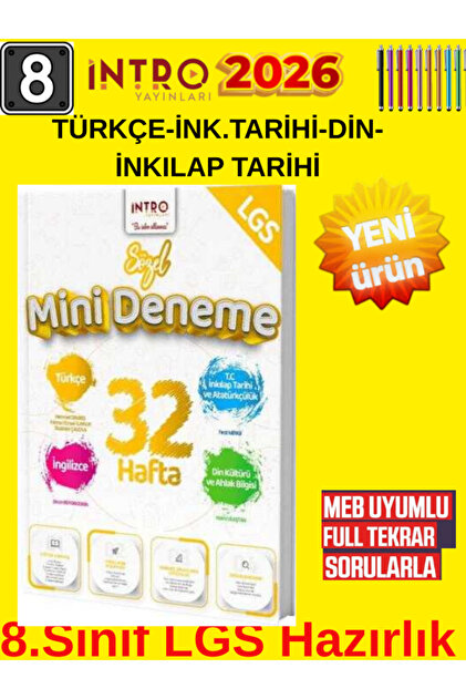 Mozaik Yayınları İntro 8.Sınıf Lgs Sayısal-Sözel 32 Haftalık Mini