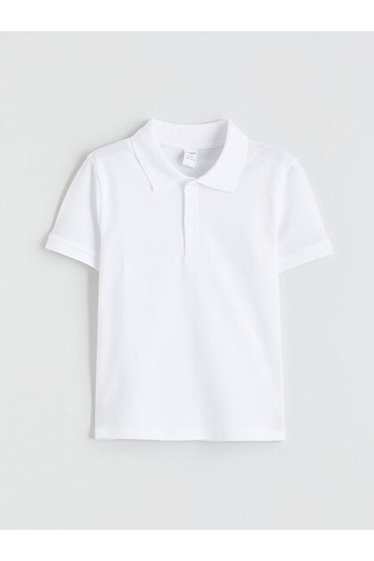 Lcw Kidswhite Polo Collar Boys' T-Shirt