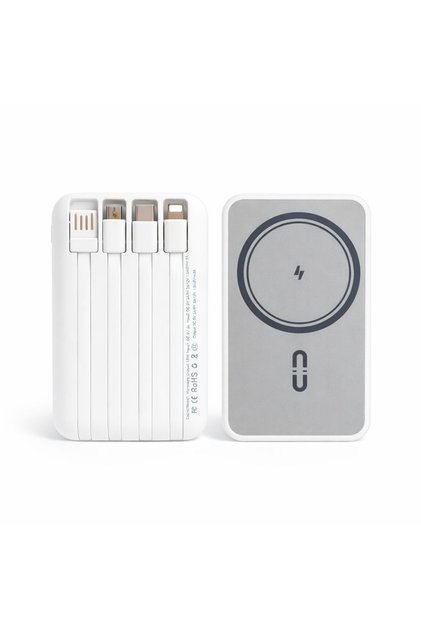 Baterie portabila MagSafe 10000mAh,fara fir cu magnet, suporta incarcare rapida USB-C, ALBA