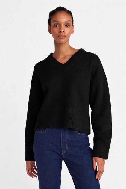 V-Neck Wool Blend Knitwear Sweater