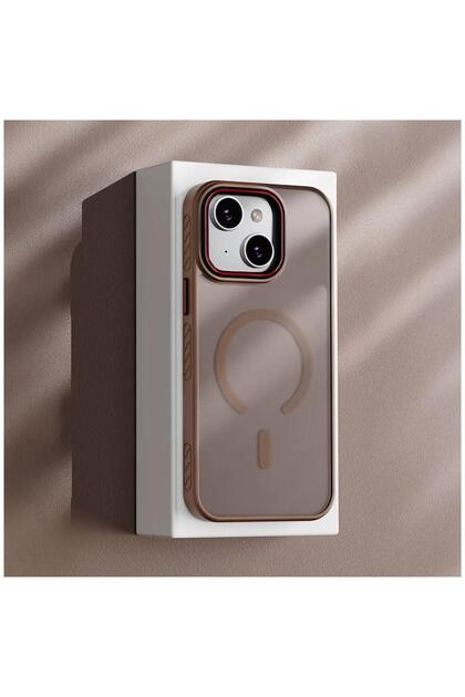 Apple iPhone 13 Compatible Case Aura M-Safe Silicone Case Desert Titanium