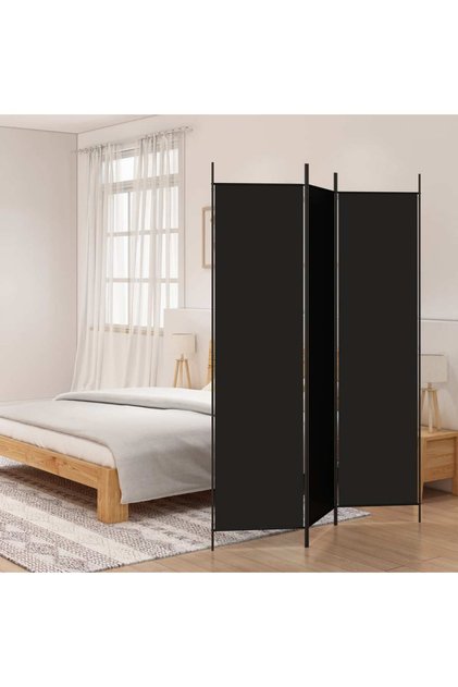 3-Panel Room Divider Black 150x200 cm Fabric