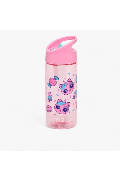 Caticorn Print Sipper Water Bottle - 420 ml