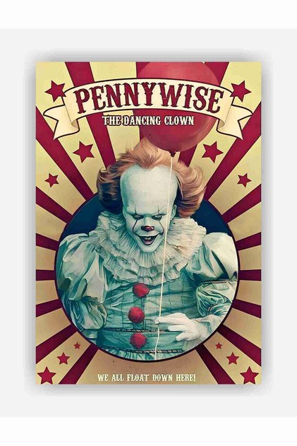 It: Welcome to Derry - Pennywise Retro Kağıt Poster - Çerçevesiz