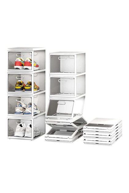 4 Layers Foldable Shoe Storage Box for Closet Bedroom, Installation Free Shoe Containers,Large Space