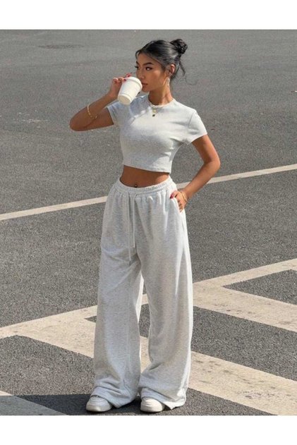 Women's Winter Baggy Sweatpants - Cotton, High Waist, Wide Leg