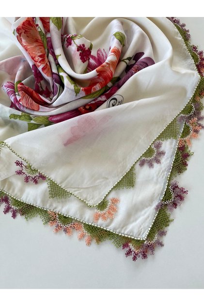 Handcrafted Needle Embroidered Writing/Needle Embroidery/Needle Work Yemeni/Handcrafted Cheesecloth/Head Cover