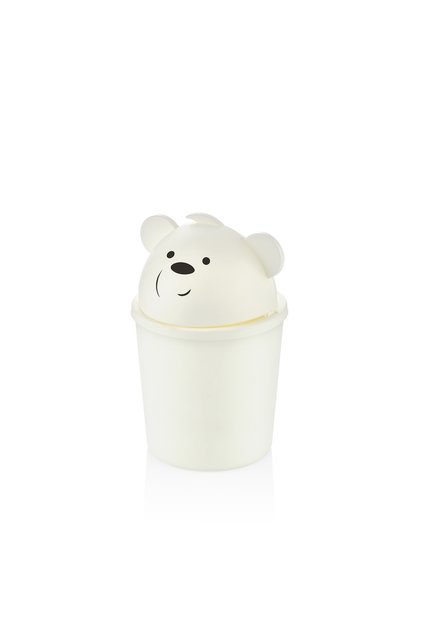 Qlux Hippo Ayıcık Çöp Kovası Mini Masaüstü Tezgahüstü Öğrenci Çocuk Genç Çöp Kovası L-00586