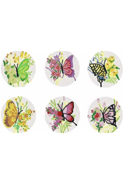 Diamond Painting Coaster Set – 6 Pieces, Plastic Stand Included, DIY Do It Yourself