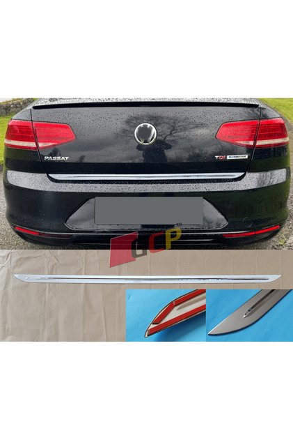 Passat B8 Trunk End Chrome Strip (3D Twisted Edge Stainless Steel)