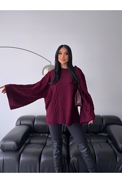 Hair Knitting Wide Sleeve Oversized Sweater