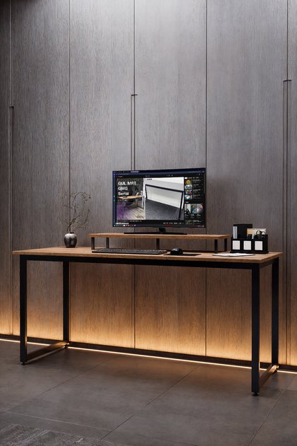 160x60cm Çalışma Masası - Ofis Masası- Monitör Standı Hediyeli | Çalışma Masası | Ofis Masası