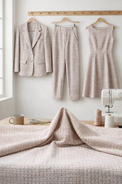 Premium Chanel Fabric – Textured, Stylish, and Durable | For Jackets, Dresses & Suits