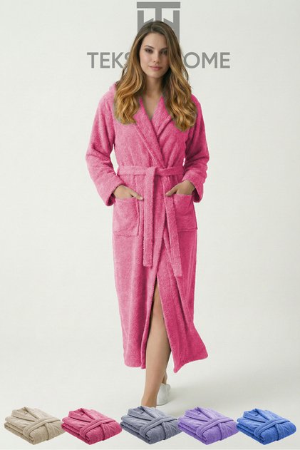 100% Cotton Unisex Bathrobe Shawl Collar with Pockets Large Size 3XL 4XL Pomegranate Flower Men's Women's Bathrobe