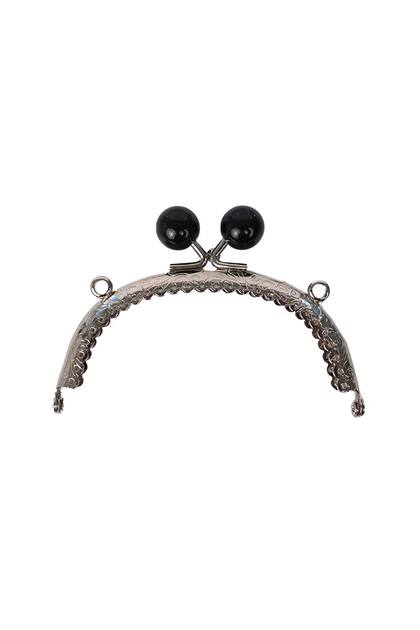 Poșetă metalică Pearl Bursu 10 CM - Argintiu / Perla neagră