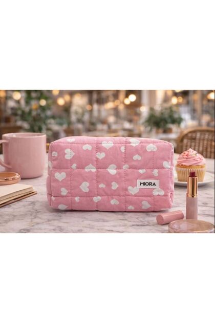 Pink Heart Makeup Bag-Organizer