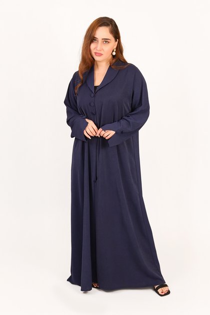 Blue Abaya Women – Shawl Lapel Collar