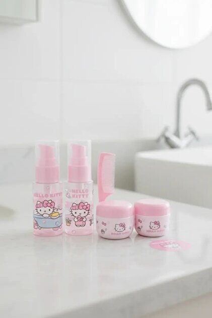 SANRIO Lisanslı Hello Kitty Seyahat Seti Boş Kozmetik Şişeleri