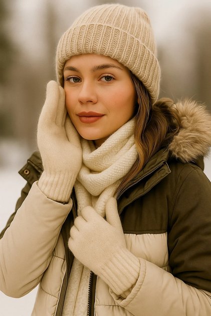 Plush Soft Long Finger Women Gloves