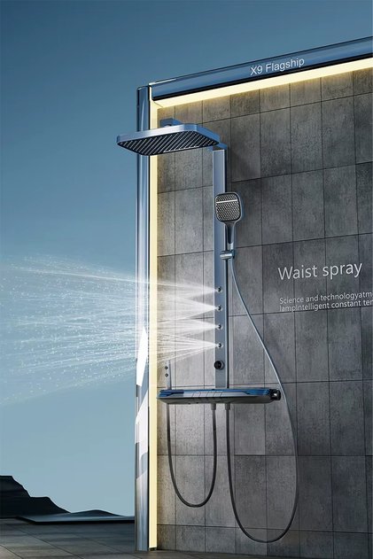 Premium Dijital Piyano Duş Seti LED Isı Göstergeli ve Renk Değiştiren Ambiyanslı Tam Bakır Gövde