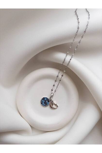 Steel Chain Necklace - Space Themed Necklace - Steel Necklace - Space Themed Steel Chain Necklace
