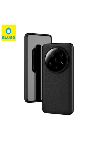 Xiaomi 14 Ultra Synthetic Leather Black Skin Phone Case