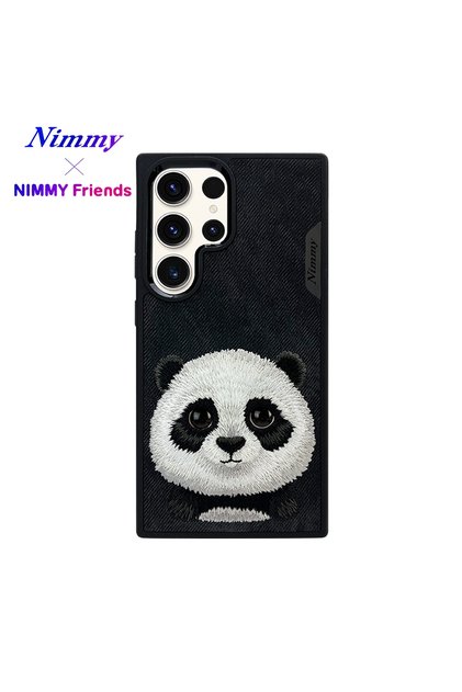 Samsung Galaxy S25 Ultra | Magsafe Compatible 3D Real Embroidery Embossed Detailed Big Eyes Panda Case