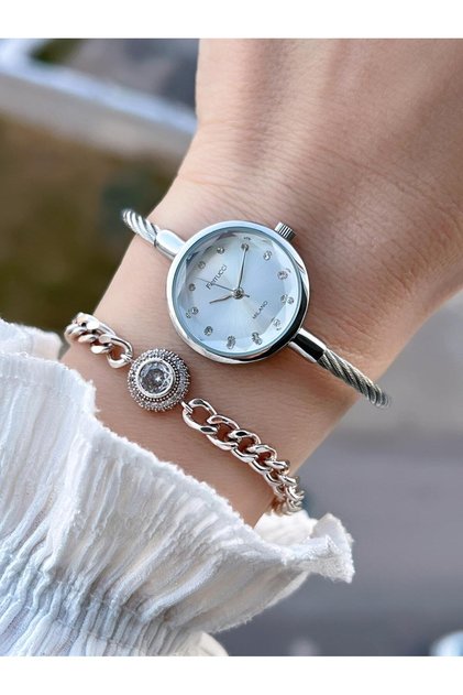 Small Vintage Case Steel Strap 2 Years Warranty 3 Atm Women Wristwatch+Bracelet Ff.01142.2