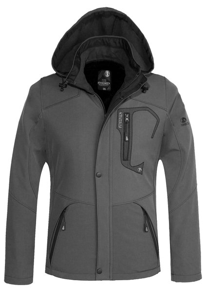 Water and Windproof Fur Softshell Men's Jacket--1070--