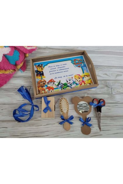 Set tavita taiere mot/turta cu print, 6 piese - Blue Paw Patrol