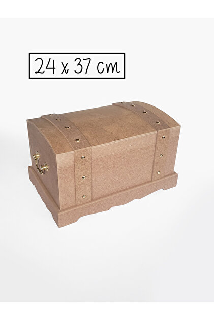 Ham Mdf, Boyanabilir Kabaralı Sandık, Çeyiz Sandığı, Organizer, Saklama Kutusu, 24x37 cm