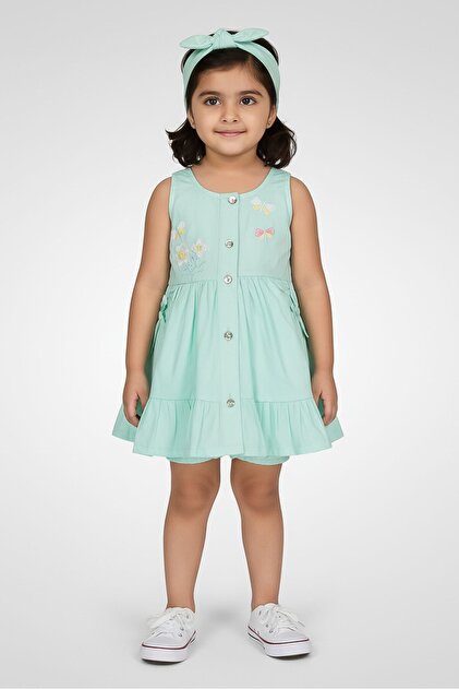 NANETTE LEPORE Toddlers Girl 3Pcs Embroidered Dress And Panty With Headband  Set, Mint Green- Trendyol