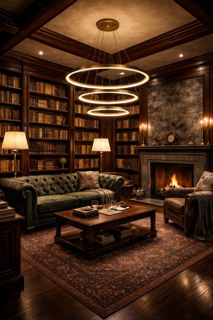 Triple ring chandelier