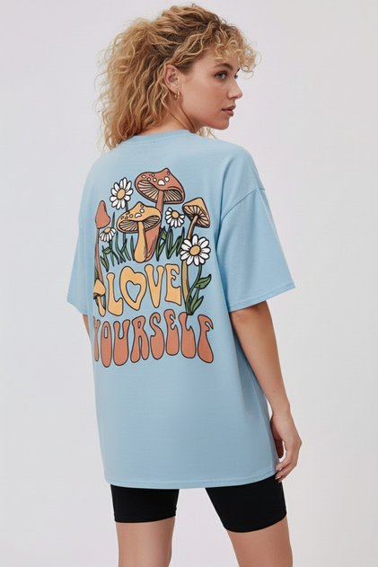 Back Printed Love Yourself Printed 100% Cotton Tshirt