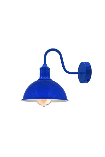 Vintage1,Rustic1,Retro1 Dark Blue Metal Wall Sconce for Hotel,Cafe,Focus Areas Diameter:23Cm