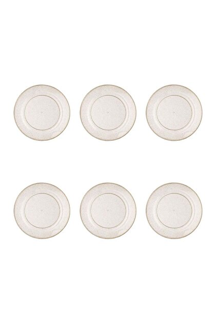 Set Farfurii Reutilizabile din Plastic Transparent cu Glitter Auriu 18cm - 6buc