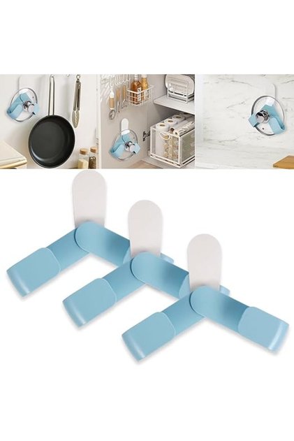 3 Pack Pot Lid Organizer Inside Cabinet, No Drilling Adhesive Pot Lid Holder Storage