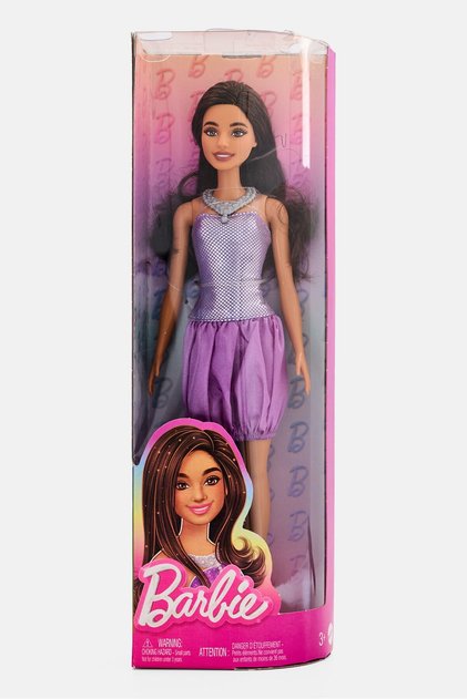 Sequined Purple Bubble Dress with Satiny Skirt Fashionistas Doll
